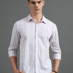 Bushirt Classic Vertical Striped Pure Cotton Casual Shirt-image-91