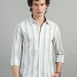 Bushirt Classic Striped Cotton Casual Shirt-image-99