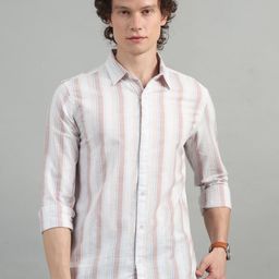 Bushirt Classic Vertical Striped Pure Cotton Casual Shirt-image-73