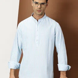 INVICTUS Men Striped Mandarin Collar Slim Fit Casual Shirt-image-41
