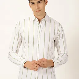 Moda Rapido Classic Slim Fit Striped Cotton Casual Shirt-picture-45