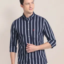 U.S. Polo Assn. Vertical Striped Pure Cotton Casual Shirt-picture-43