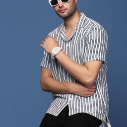 SHOWOFF Men Striped Cotton Standard Relaxed Fit Casual Shirt-image-48