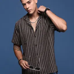 SHOWOFF Men Striped Cotton Standard Relaxed Fit Casual Shirt-picture-27