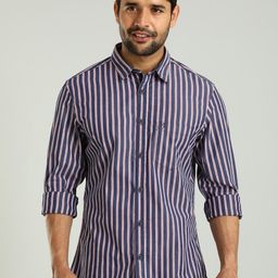 Indian Terrain Striped Cotton Casual Shirt-image-12