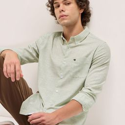 THE BEAR HOUSE Men Slim Fit Pinstripes Opaque Striped Casual Shirt-picture-28