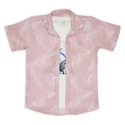 CAVIO Boys Comfort Spread Collar Short Sleeves Striped  Regular Fit Casual Cotton Shirt-image-87