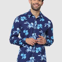 Celio Men Blue Classic Slim Fit Floral Printed Casual Shirt-image-114
