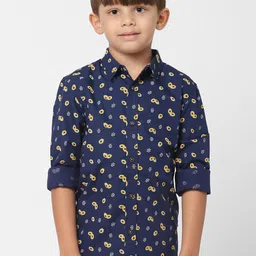 Jack & Jones Boys Blue Printed Cotton Casual Shirt-picture-36