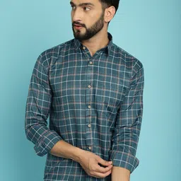 Armaan Ethnic Tartan Checked Classic Regular Fit Cotton Casual Shirt-image-72