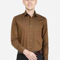 Greenfibre Micro Ditsy Printed Classic Slim Fit Formal Shirt-image-80