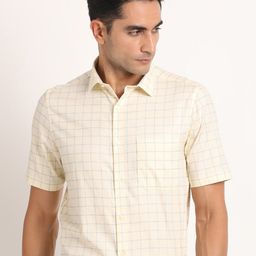 Turtle Standard Windowpane Checks Pure Cotton Formal Shirt-image-85