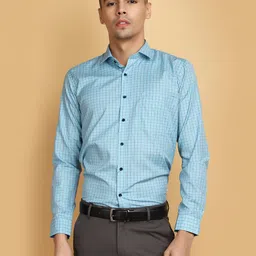 V-Mart Grid Tattersall Checks Opaque Checked Formal Shirt-image-63