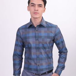 LOUIS STITCH Comfort Fit Tartan Checked Cotton Formal Shirt-image-69