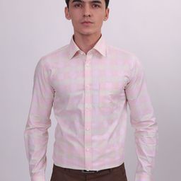 LOUIS STITCH Comfort Fit Tartan Checked Cotton Formal Shirt-image-78