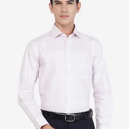 Greenfibre Textured Self Design Cotton Formal Shirt-image-21