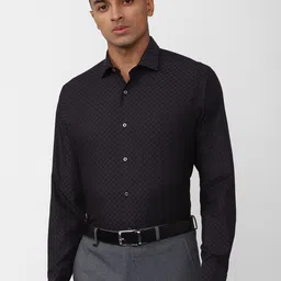 Van Heusen Checked Spread Collar Pure Cotton Formal Shirt-image-39