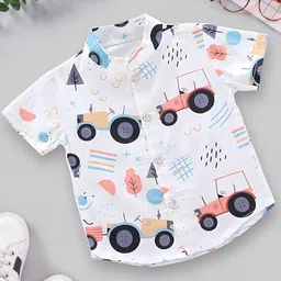 BAESD Boys Conversational Printed Mandarin Collar Casual Shirt-97