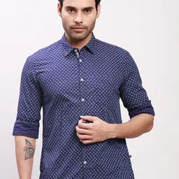 Parx Slim Fit Opaque Printed Cotton Formal Shirt-picture-22