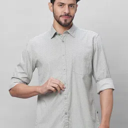 Parx Slim Fit Abstract Printed Spread Collar Long Sleeves Cotton Formal Shirt-image-75