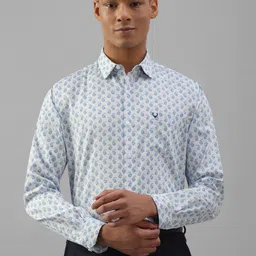 Allen Solly Slim Fit Ethnic Motifs Printed Pure Cotton Formal Shirt-image-18