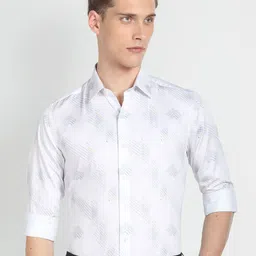 Arrow New York Floral Printed Spread Collar Long Sleeves Cotton Slim Fit Formal Shirt-image-95