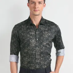 Arrow Slim Fit Floral Printed Pure Cotton Formal Shirt-image-88