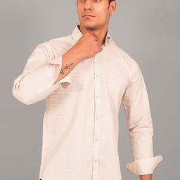 BLUEBIRD Men Micro Checks Spread Collar Comfort Opaque Formal Shirt-image-7