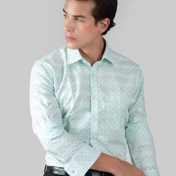 MUTAQINOTI Comfort Opaque Micro Ditsy Printed Cotton Formal Shirt-picture-49