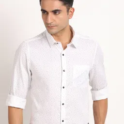 Turtle Standard Micro Ditsy Printed Pure Cotton Formal Shirt-image-22