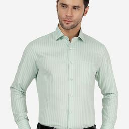 Greenfibre Slim Fit Striped Cotton Formal Shirt-image-98