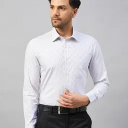 LOUIS STITCH Comfort Regular Fit Checked Spread Collar Cotton Formal Shirt-image-97