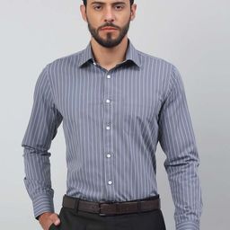 LOUIS STITCH Vertical Striped Comfort Pure Cotton Formal Shirt-image-38