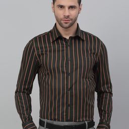 MUTAQINOTI Comfort Fit Vertical Striped Cotton Formal Shirt-picture-21