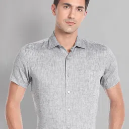 AD By Arvind Men Linen Opaque Striped Formal Shirt-image-47