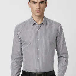 Peter England Spread Collar Long Sleeves Striped Formal Shirt-picture-4