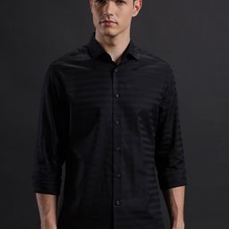 Aldeno Comfort Horizontal Stripes Spread Collar Long Sleeves Cotton Casual Shirt-image-80