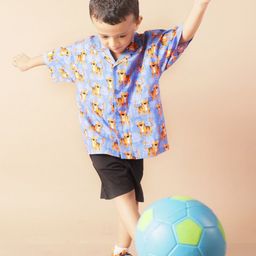 Ola! Otter Kids Relaxed Oversized Conversational Printed Organic Cotton Casual Shirt-24