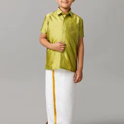 Ramraj Boys Shirt With Adjustable Veshti-image-55