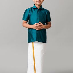 Ramraj Boys Shirt With Adjustable Veshti-28