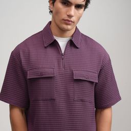 HIGHLANDER Men Spread Collar Solid Cotton Oversized Casual Shirt-image-98