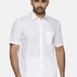 Ramraj Spread Collar Regular Fit Semi Sheer Cotton Casual Shirt-image-51