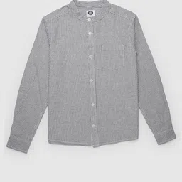 YK Boys Mandarin Collar Long Sleeves Regular Fit Comfort Regular Fit Casual Shirt-picture-46
