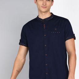Kuons Avenue Smart Slim Fit Band Collar Linen Casual Shirt-image-57
