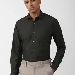Van Heusen Textured Spread Collar Long Sleeves Cotton Formal Shirt-image-54