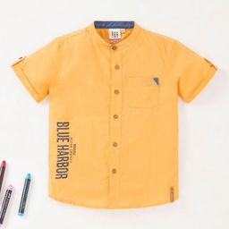 Ed-a-Mamma Boys Band Collar Typography Printed Opaque Casual Shirt-image-70