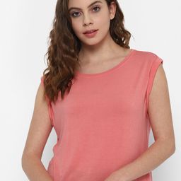 AMERICAN EAGLE OUTFITTERS Women Pink Solid T-shirt-image-46