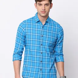 NIRVAAN Men Slim Fit Checked Pure Cotton Casual Shirt-image-18