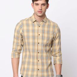 NIRVAAN Men Slim Fit Tartan Checked Pure Cotton Casual Shirt-image-62