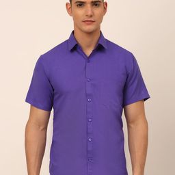 JAINISH Men Purple Pure Cotton Classic Casual Shirt-image-123